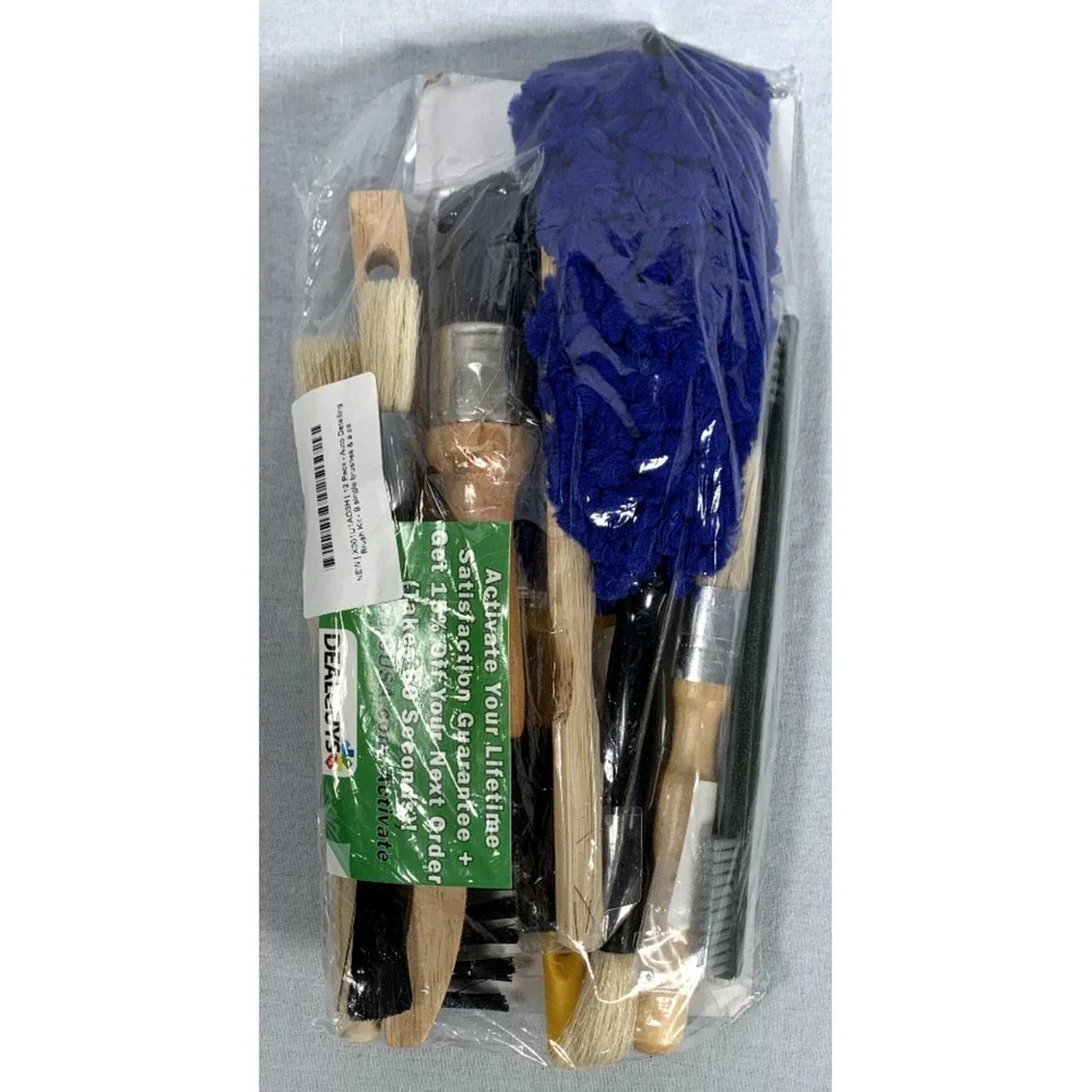 NEW 12 Pack Professional Auto Detailing Brush Kit Car Cleaning Brushes